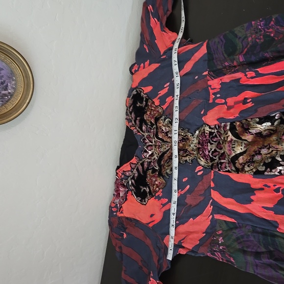 Soft Surroundings Epiphany Maxi Dress Velvet Floral Mixed Panel Rayon Plus SZ 14 - Picture 16 of 17